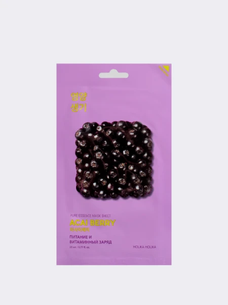 Витаминизирующая тканевая маска для лица с экстрактом ягод асаи Holika Holika Pure Essence Mask Sheet Acai Berry Витаминизирующая тканевая маска для лица с экстрактом ягод асаи Holika Holika Pure Essence Mask Sheet Acai Berry