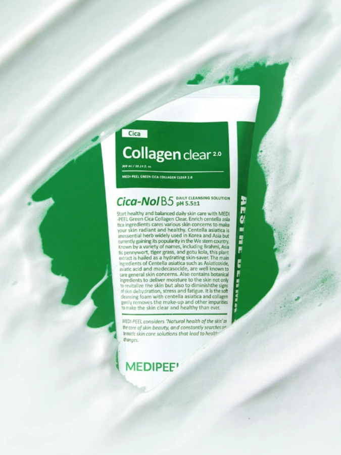 Успокаивающая пенка для умывания с экстрактом центеллы и коллагеном MEDI-PEEL Green Cica-Nol B5 Collagen Clear 2.0