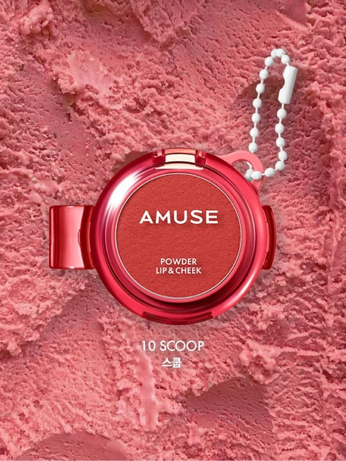 Вельветовый пигмент для губ и щёк AMUSE Powder Lip & Cheek 10 Scoop