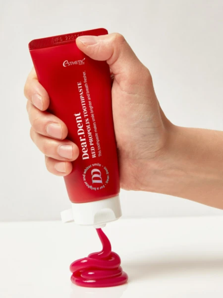 Укрепляющая очищающая зубная паста с красным прополисом Esthetic House Dear.Dent Red Propolis Toothpaste Укрепляющая очищающая зубная паста с красным прополисом Esthetic House Dear.Dent Red Propolis Toothpaste