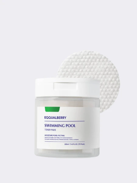 Увлажняющие тонер-диски с экстрактом центеллы EQQUALBERRY Swimming Pool Toner Pads