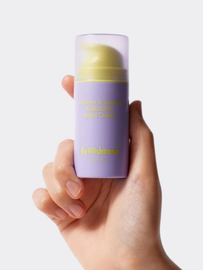 Ночной регенерирующий крем с бакучиолом и ретиналем By Wishtrend Vitamin A-mazing Bakuchiol Night Cream