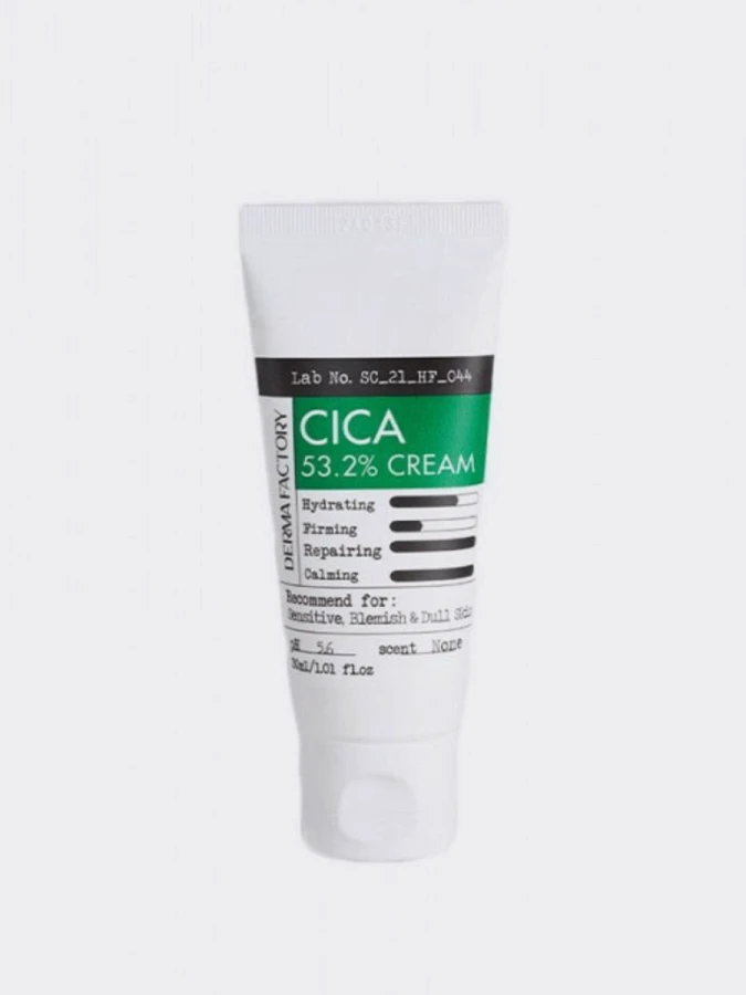 Успокаивающий крем для лица с экстрактом центеллы азиатской Derma Factory Cica 53.2% Cream