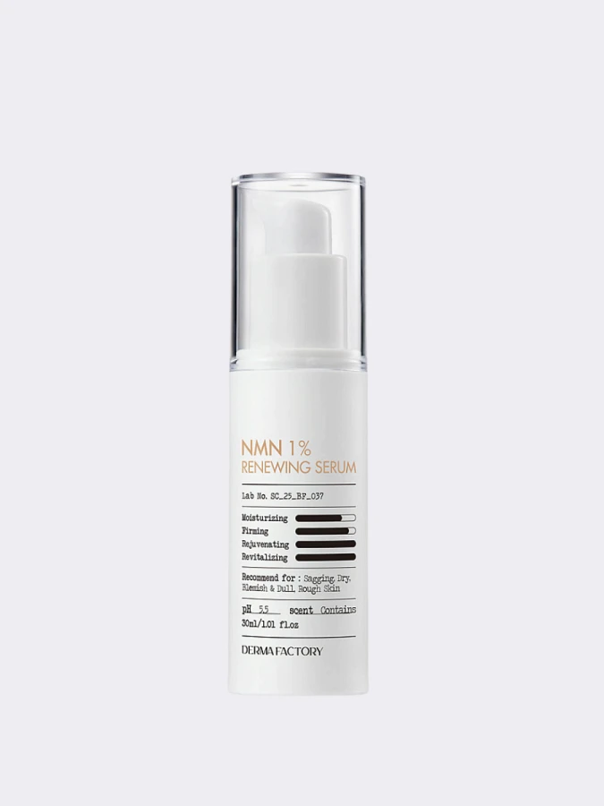 Восстанавливающая сыворотка для лица с ресвератролом Derma Factory NMN 1% Renewing Serum