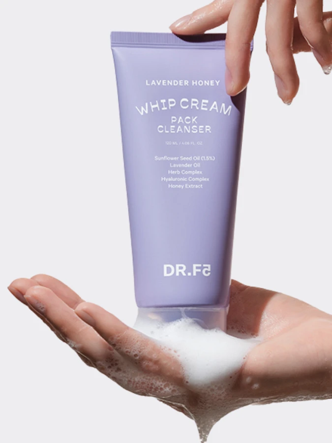 Успокаивающая маска-пенка для умывания с экстрактом лаванды DR.F5 Whip Cream Pack Cleanser Lavender Honey