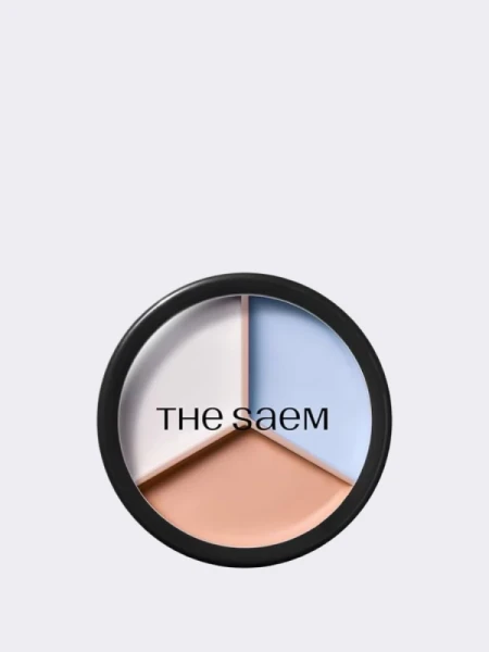 Палетка кремовых корректоров The Saem Cover Perfection Triple Pot Concealer 06 Blue Beige