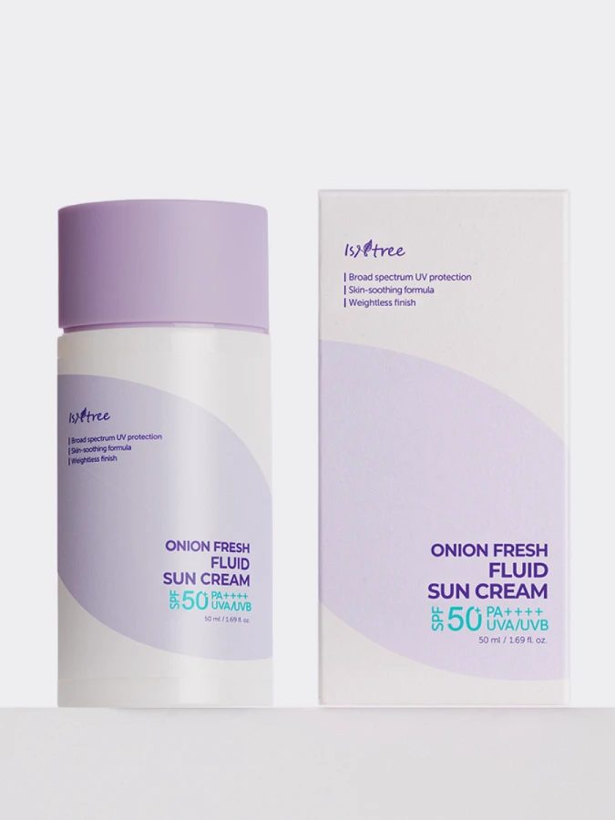 Солнцезащитный флюид с экстрактом красного лука IsNtree Onion Newpair Fresh Fluid Sun Cream SPF50+ PA++++