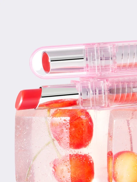 Увлажняющий оттеночный бальзам для губ в вишнёво-розовом оттенке AMUSE Dew Balm 04 Cherry