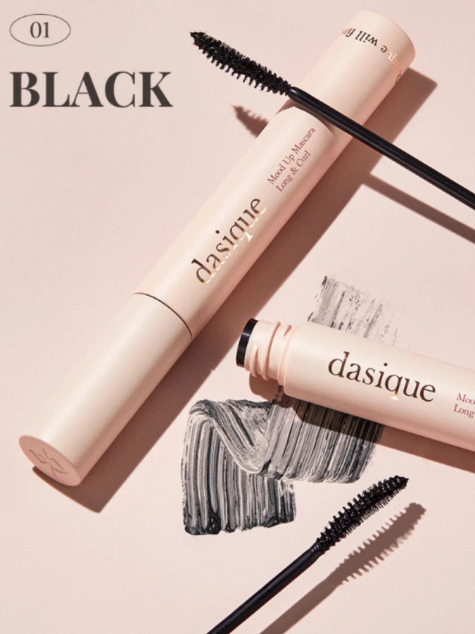 Удлиняющая тушь с эффектом подкручивания ресниц в чёрном оттенке Dasique Mood Up Mascara Long & Curl #01 Black