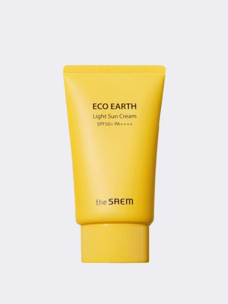 Лёгкий солнцезащитный крем The Saem Eco Earth Light Sun Cream SPF 50+ PA++++