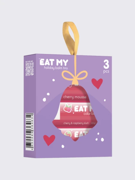 Набор бальзамов для губ с шиммером "Сладкие воспоминания" EAT MY BALM Holiday Balm Trio