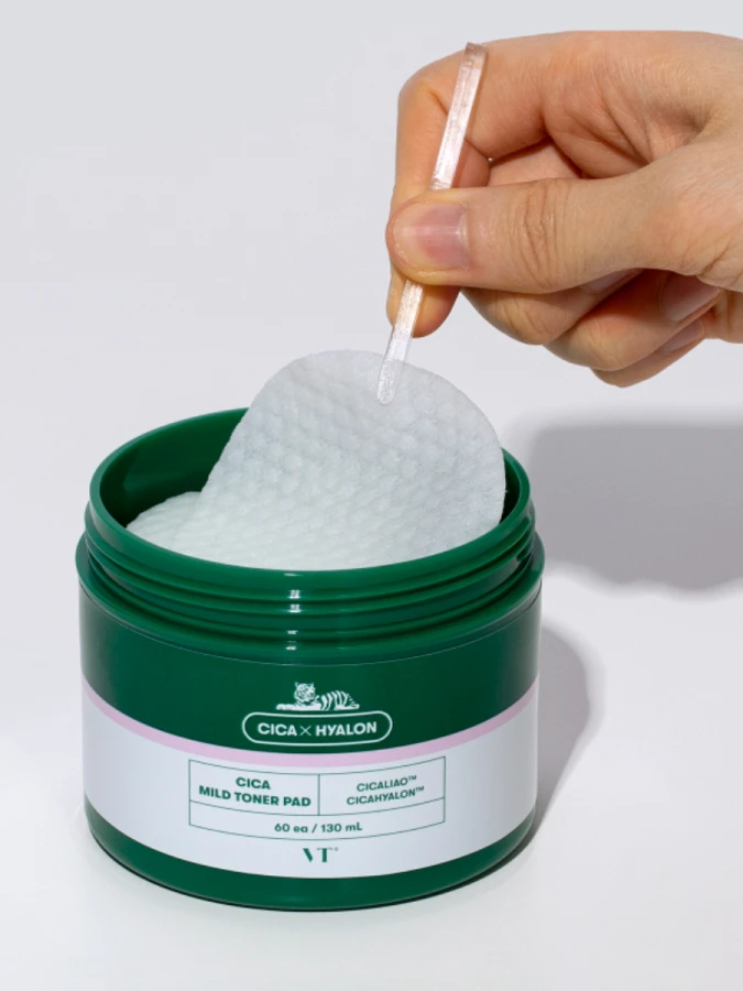 Успокаивающие тонер-пэды с центеллой VT Cosmetics Cica Mild Toner Pad
