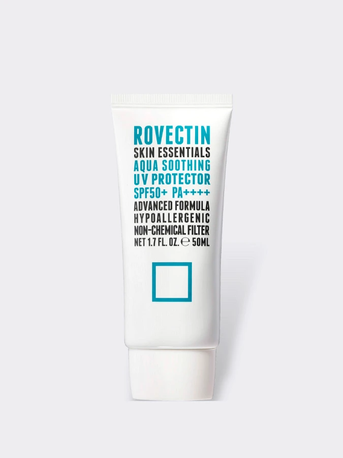 Легкий солнцезащитный крем на физических фильтрах ROVECTIN Skin Essentials Aqua Soothing UV Protector SPF50+PA++++