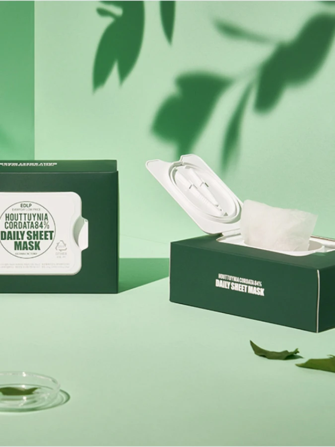 Набор тканевых масок для лица с экстрактом хауттюйнии Derma Factory Houttuynia Cordata 84% Daily Sheet Mask