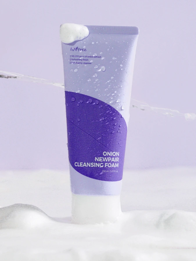 Успокаивающая пенка для умывания с экстрактом красного лука IsNtree Onion Newpair Cleansing Foam