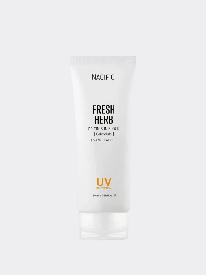 Успокаивающий солнцезащитный крем с экстрактом календулы Nacific Fresh Herb Origin Sun Block SPF50+ PA++++ Успокаивающий солнцезащитный крем с экстрактом календулы Nacific Fresh Herb Origin Sun Block SPF50+ PA++++