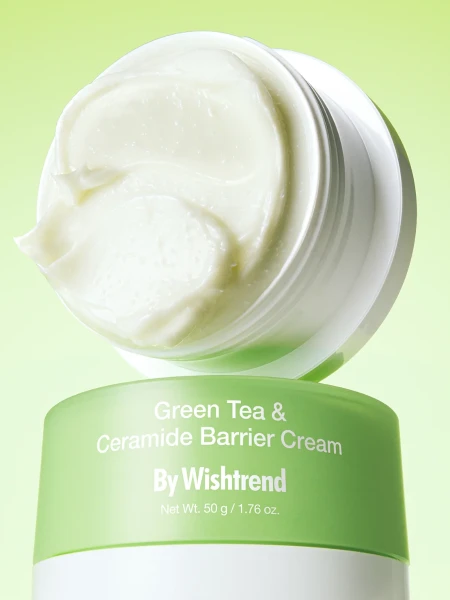 Барьерный капсульный крем с ПДРН и керамидами By Wishtrend Green Tea&Ceramide Barrier Cream