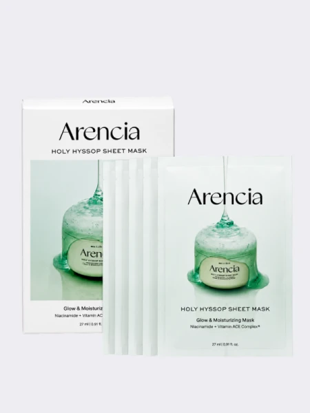 Набор увлажняющих масок для лица с экстрактом иссопа Arencia Holy Hyssop Sheet Mask