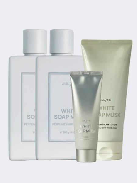 Парфюмированный набор для волос и тела с ароматом мускуса JUL7ME Hair & Body Set White Soap Musk Парфюмированный набор для волос и тела с ароматом мускуса JUL7ME Hair & Body Set White Soap Musk