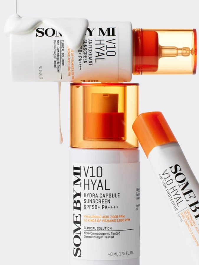 Антиоксидантный солнцезащитный флюид Some By Mi V10 Hyal Antioxidant Sunscreen SPF50+ PA++++
