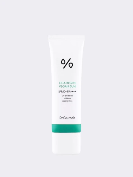 Солнцезащитный веганский крем с центеллой Dr.Ceuracle Cica Regen Vegan Sun SPF 50+ PA++++ Солнцезащитный веганский крем с центеллой Dr.Ceuracle Cica Regen Vegan Sun SPF 50+ PA++++