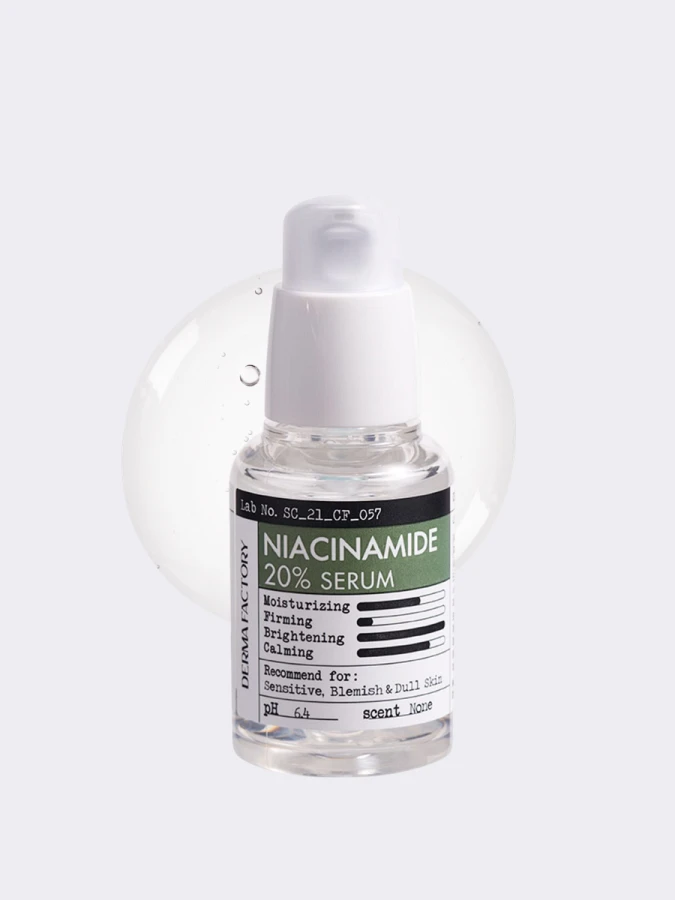 Успокаивающая сыворотка для лица с ниацинамидом Derma Factory Niacinamide 20% Serum