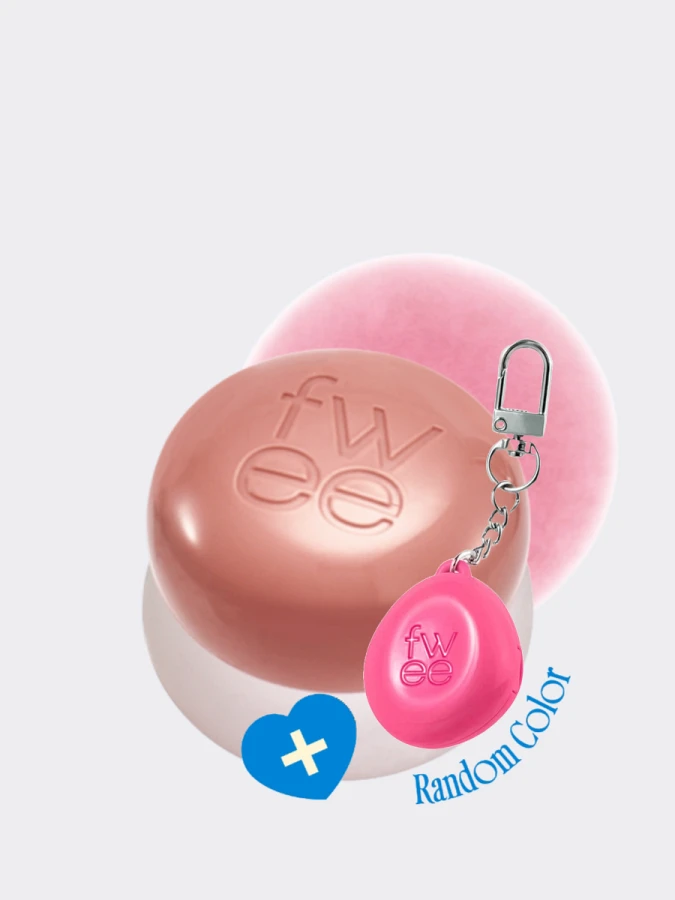 Набор: оттеночное суфле + брелок fwee Lip&Cheek Blurry Pudding Pot Keyring Set ND01 Oh!