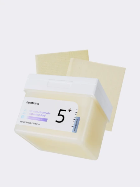 Осветляющие тонер-пэды с комплексом витаминов Numbuzin No.5 Vitamin-Niacinamide Concentrated Pad Осветляющие тонер-пэды с комплексом витаминов Numbuzin No.5 Vitamin-Niacinamide Concentrated Pad