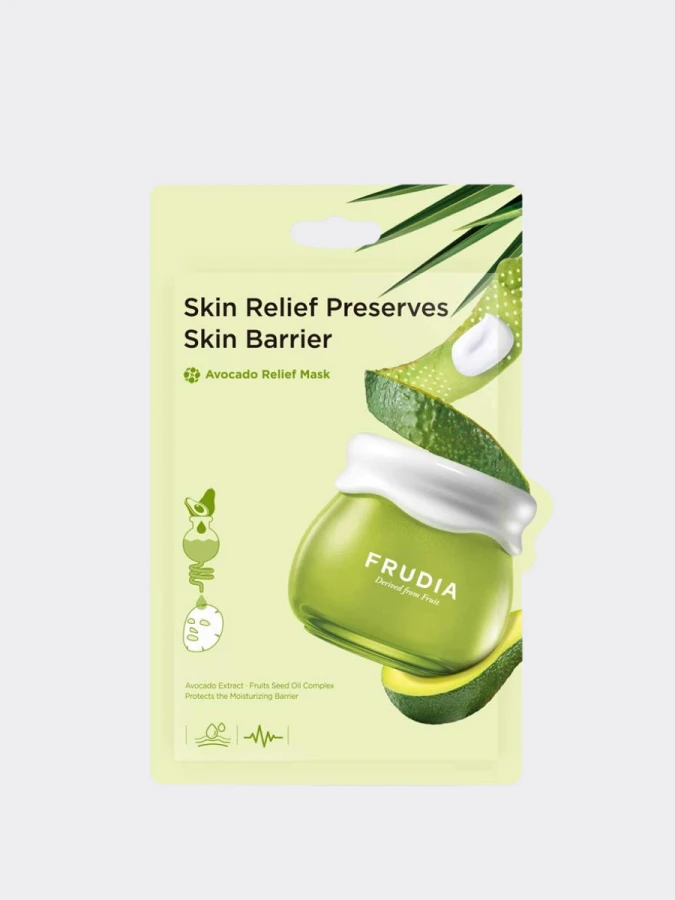 Восстанавливающая тканевая маска для лица с авокадо FRUDIA Avocado Relief Mask