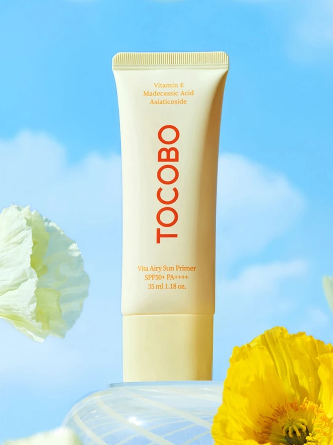 Солнцезащитный праймер с растительными экстрактами TOCOBO Vita Airy Sun Primer SPF50+ PA++++