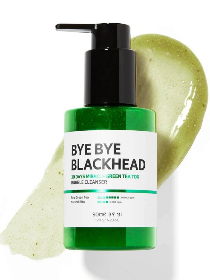 Пенка-маска от черных точек Some By Mi Bye Bye Blackhead 30 Days Miracle Green Tea Tox Bubble Cleanser