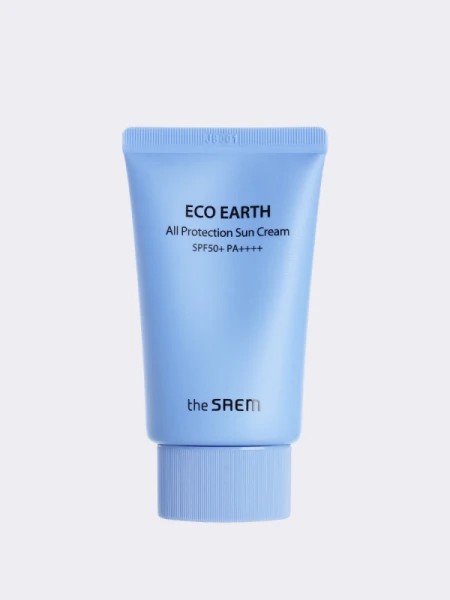 Солнцезащитный крем для чувствительной кожи The Saem Eco Earth All Protection Sun Cream Spf50+ Pa++++