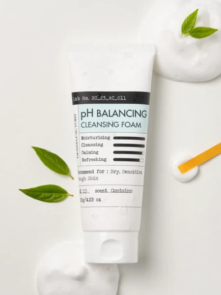 Балансирующая пенка для умывания с пантенолом Derma Factory PH Balancing Cleansing Foam