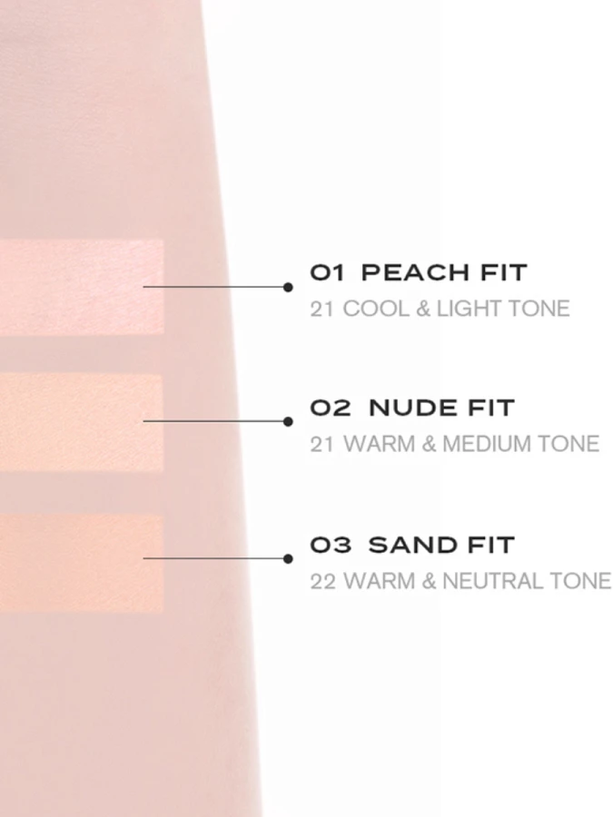 Тональный кушон с полуматовым финишем FEEV Hyper-fit Silky Cushion 01 Peach Fit