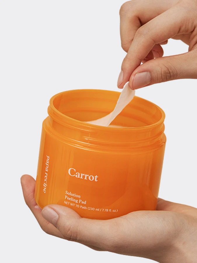 Тонизирующие пилинг-пэды с экстрактом моркови и комплексом кислот Papa Recipe Carrot Solution Peeling Pad