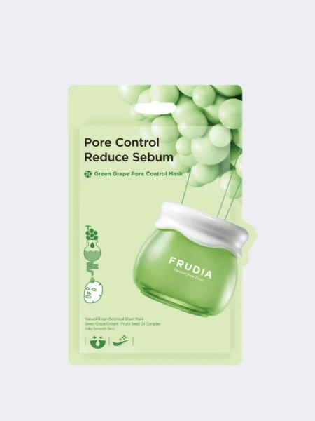 Тканевая маска для сужения пор с зеленым виноградом FRUDIA Green Grape Pore Control Mask Тканевая маска для сужения пор с зеленым виноградом FRUDIA Green Grape Pore Control Mask