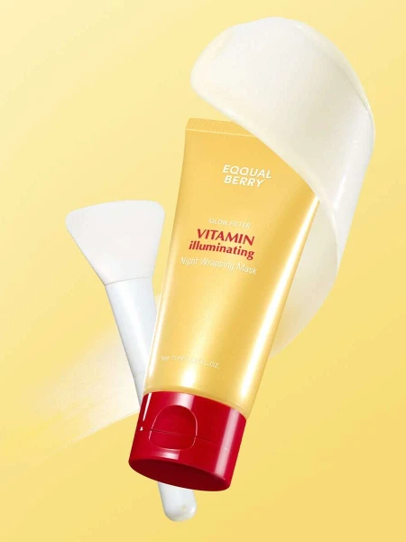 Осветляющая маска-плёнка с экстрактом ацеролы и ниацинамидом EQQUALBERRY Vitamin illuminating Night Wrapping Mask