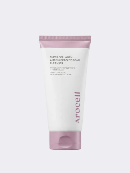 Очищающая маска-пенка с экстрактом коллагеном Arocell Super Collagen Ampoule Pack To Foam