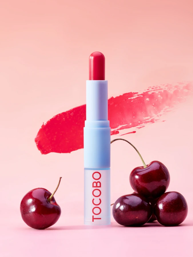 Увлажняющий оттеночный бальзам для губ в вишнёвом оттенке TOCOBO Glass Tinted Lip Balm 011 Flush Cherry