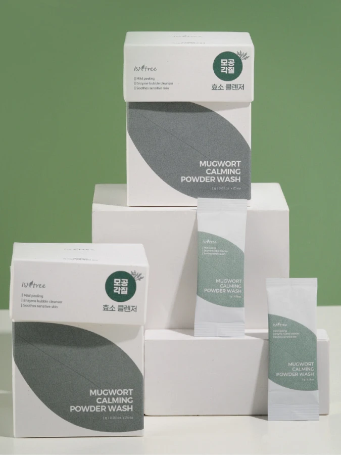 Набор саше с успокаивающей энзимной пудрой с экстрактом полыни IsNtree Mugwort Calming Powder Wash