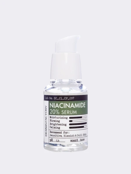 Успокаивающая сыворотка для лица с ниацинамидом Derma Factory Niacinamide 20% Serum Успокаивающая сыворотка для лица с ниацинамидом Derma Factory Niacinamide 20% Serum