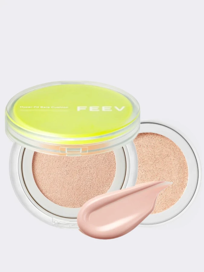 Набор: Лёгкий тональный кушон  + рефил FEEV Hyper-Fit Bare Cushion 02 Peach Dew Set