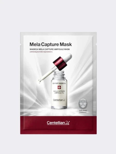Осветляющая тканевая маска для сияния кожи Centellian24 Madeca Mela Capture Ampoule Mask