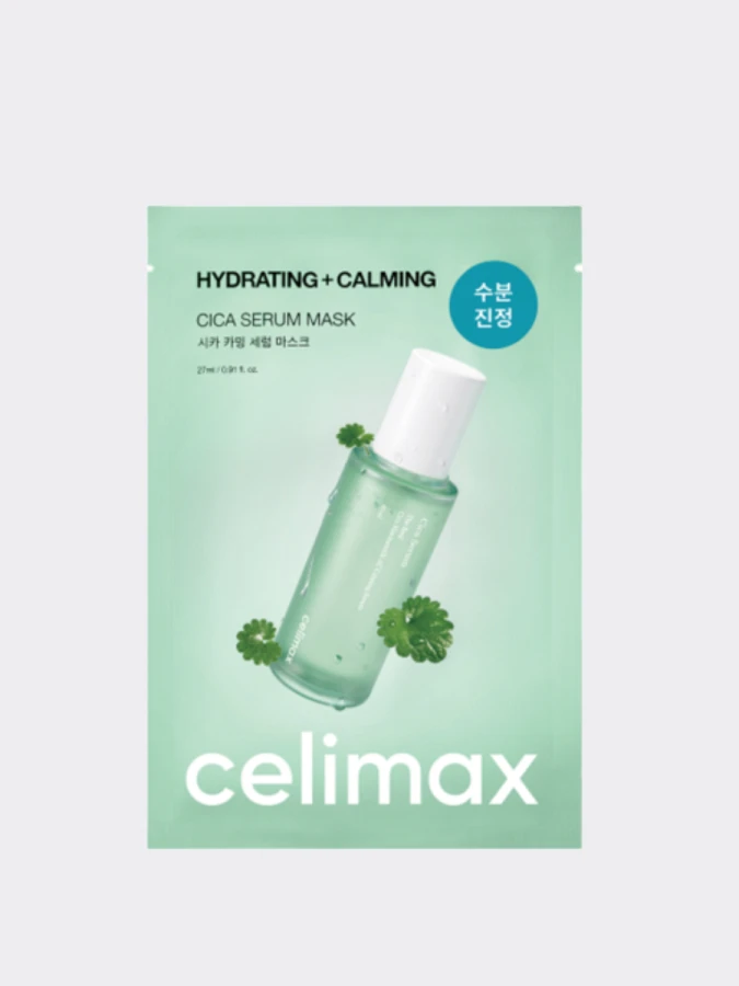 Успокаивающая тканевая маска с экстрактом центеллы Celimax The Real Cica Calming Serum Mask