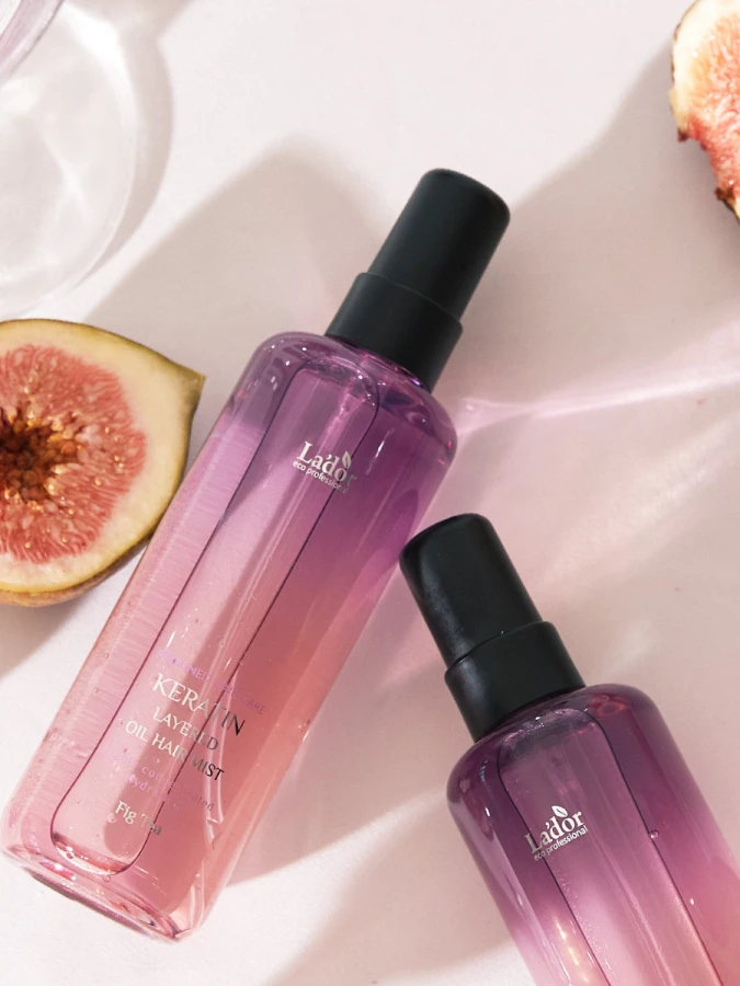 Парфюмированный двухфазный спрей для волос La’dor Keratin Layered Oil Hair Mist Fig Tea