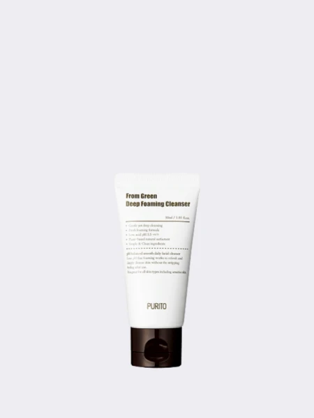 МИНИ Слабокислотная пенка с центеллой и зеленым чаем Purito From Green Deep Foaming Cleanser МИНИ Слабокислотная пенка с центеллой и зеленым чаем Purito From Green Deep Foaming Cleanser