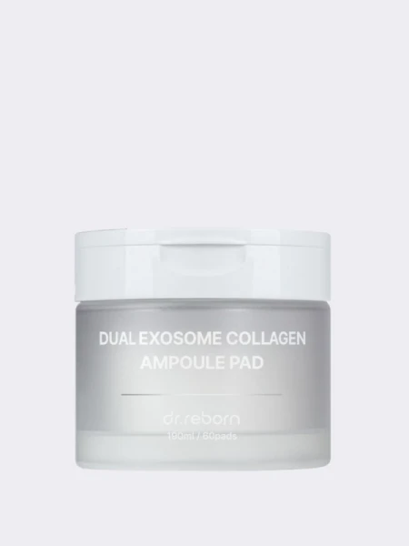 Восстанавливающие тонер-диски с двойными экзосомами и коллагеном DR.REBORN Dual Exosome Ampoule Pad