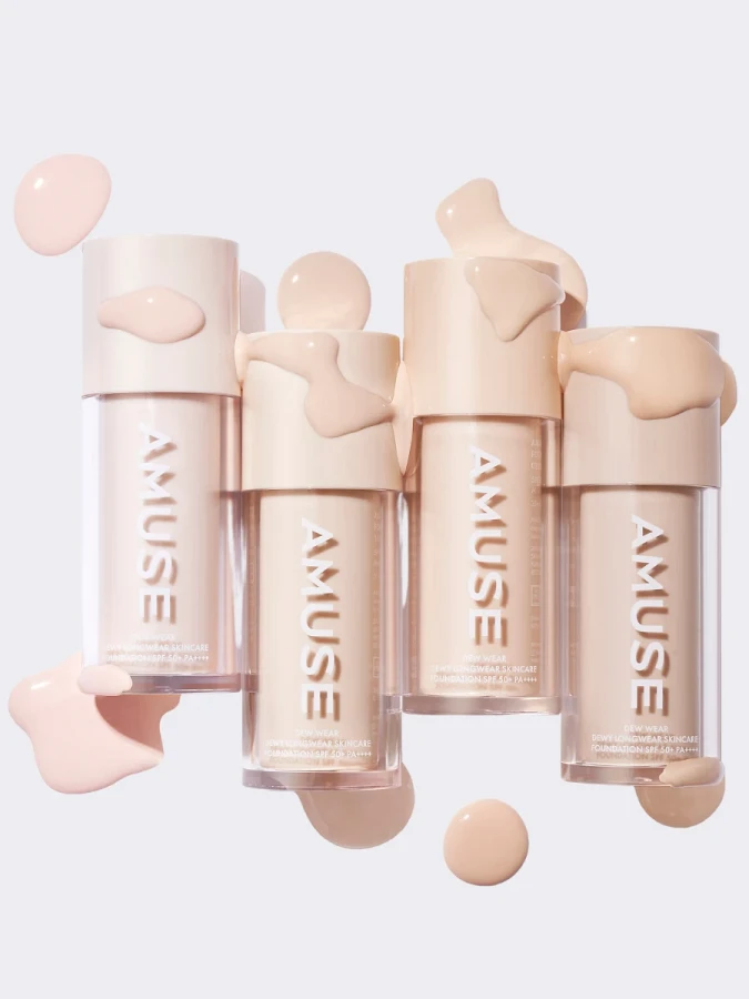 Тональная основа с сияющим финишем AMUSE Dew Wear Foundation SPF 50+ PA++++ 01 Pure