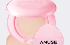 Тональное средство с сияющим финишем AMUSE Dew Power Vegan Cushion SPF 50+ PA++++ 01 Pure