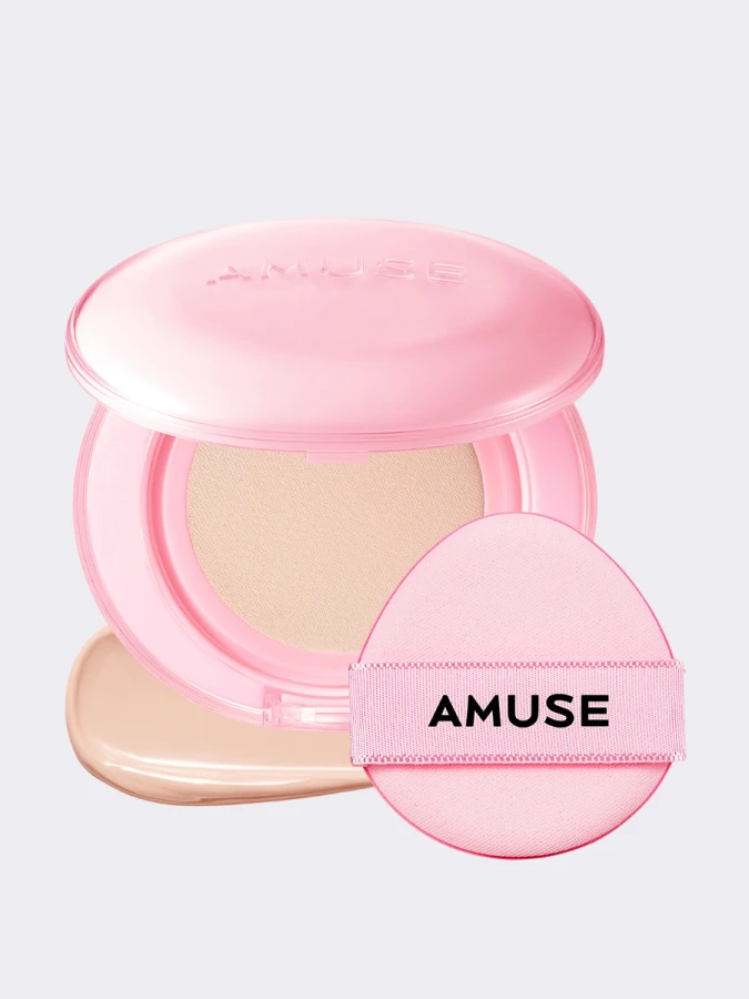 Тональное средство с сияющим финишем AMUSE Dew Power Vegan Cushion SPF 50+ PA++++ 01 Pure